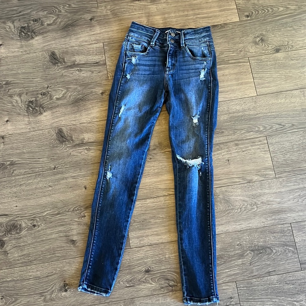 Distressed KanCan Blue Denim High-Rise Jeans Sz ~> 26
